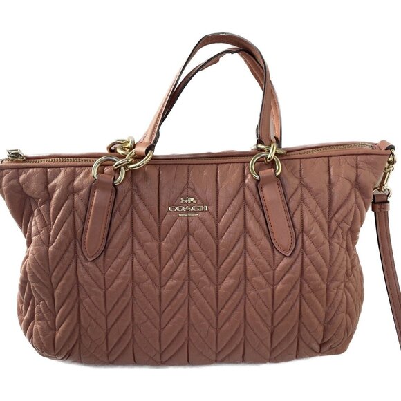 COACH ALLY SATCHEL MELON Light GOLD BAG - Picture 1 of 11